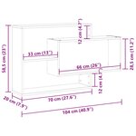 vidaXL Étagère murale chêne artisanal 104x20x58 5 cm bois d'ingénierie