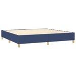 vidaXL Sommier à lattes de lit et matelas et LED Bleu 200x200 cm Tissu