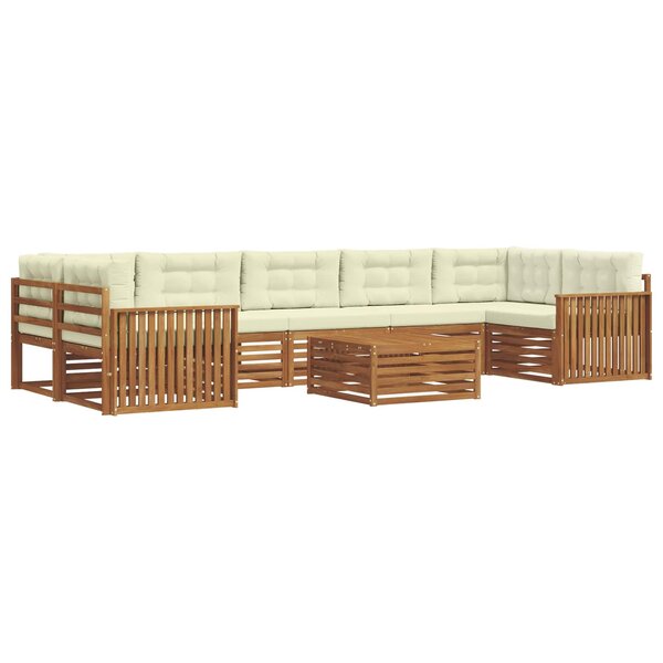 vidaXL Ensemble de canapés d'extérieur 8 pc Naturel et Crème