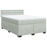 vidaXL Sommier à lattes de lit et matelas Gris clair 140x190cm Velours