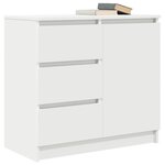 vidaXL Buffet avec tiroir blanc 71x35x65 cm bois d'ingénierie