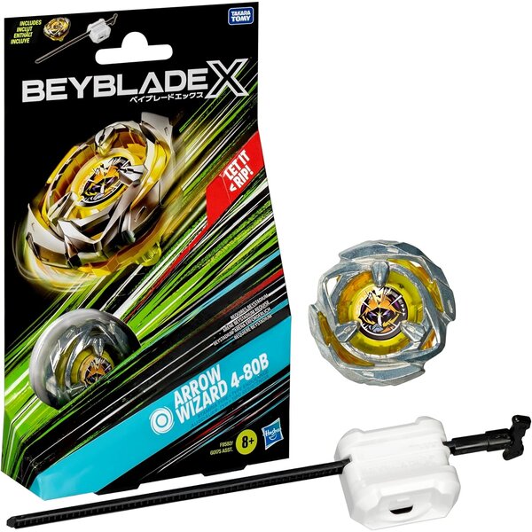 Hasbro F9582EU4 - Beyblade X  Starter Pack avec toupie de compétition Arrow Wizard 4-80B et lanceur