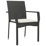 vidaXL Ensemble de dîner de jardin 9 pièces avec coussins Noir Poly Rattan