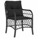 vidaXL Ensemble de salle à manger pour jardin 7 Pièces Noir Poly rotin