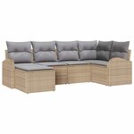 vidaXL Ensemble de canapé de jardin 6 Pièces beige et gris clair