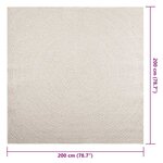 vidaXL Tapis ZIZUR crème 200x200 cm aspect de jute intérieur extérieur