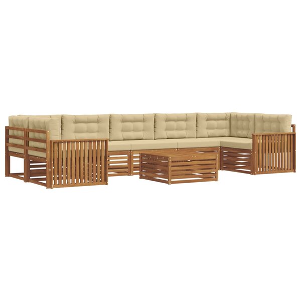 vidaXL Ensemble de canapés d'extérieur 8 pc Naturel et Beige