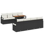vidaXL Ensemble de canapé de jardin 9 Pièces Noir Poly rotin