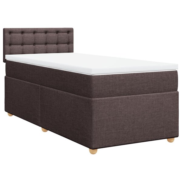 vidaXL Sommier à lattes de lit avec matelas Marron foncé 100x200 cm