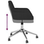 vidaXL Chaises pivotantes à manger lot de 2 Noir Tissu
