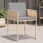 vidaXL Chaises de jardin avec coussins lot de 4 mélange beige