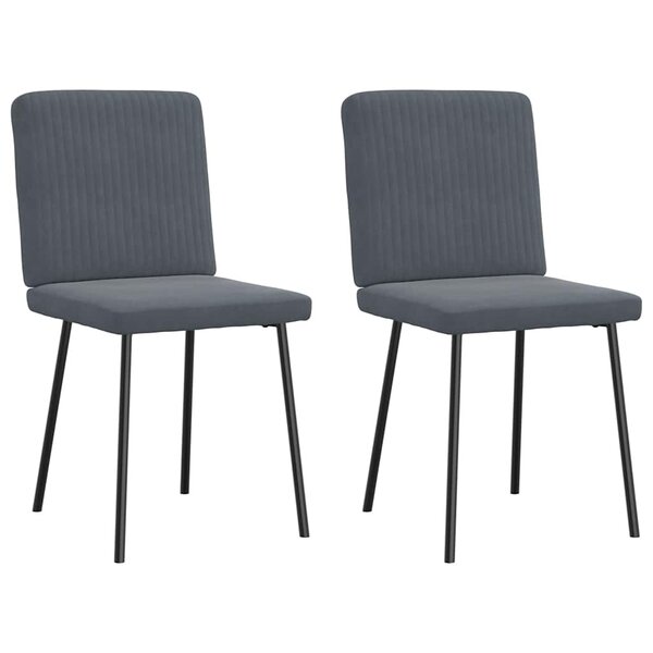vidaXL Chaises à manger lot de 2 Gris foncé Velours