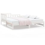 vidaXL Lit coulissant Blanc 2x(90x200) cm Bois de pin massif