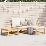 vidaXL Salon de jardin 4 Pièces avec coussins Bois d'acacia solide