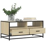 vidaXL Table basse chêne sonoma 100x50x45cm bois d'ingénierie et métal