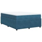 vidaXL Sommier à lattes de lit et matelas Bleu foncé 160x200cm Velours