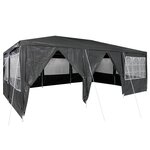 vidaXL Tente de fête avec 10 parois gris foncé 6x4 m en PE