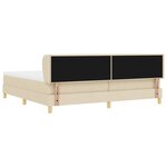 vidaXL Lit à ressorts avec matelas Crème 200 x 200 cm tissu