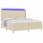 vidaXL Lit à ressorts avec matelas Crème 140 x 200 cm tissu