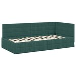 vidaXL Cadre de lit d'angle avec matelas 2 pc Vert foncé 90 x 190 cm
