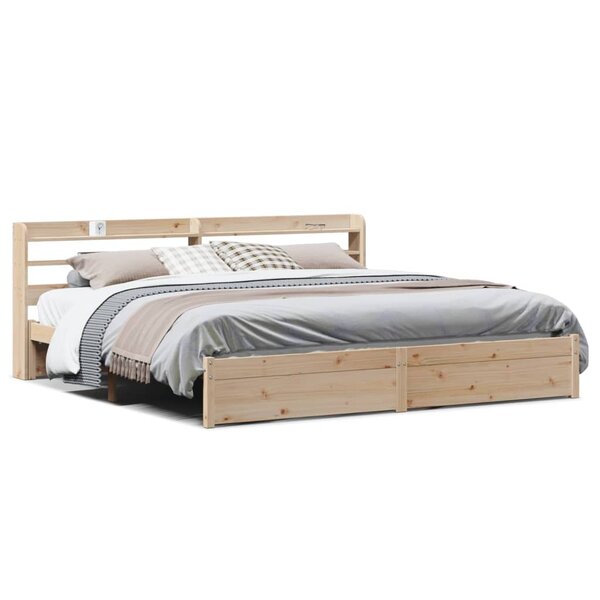 vidaXL Cadre de lit avec tête de lit sans matelas 200x200 cm