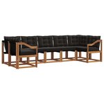 vidaXL Ensemble de canapés d'extérieur 7 pc Naturel et Noir