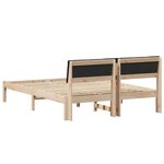 vidaXL Cadre de lit Marron et noir 140 x 190 cm Bois massif en pin