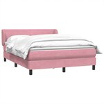 vidaXL Sommier à lattes de lit avec matelas rose 160x210 cm velours