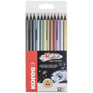 Crayon de couleur 'kolores metallic style' étui de 12 kores