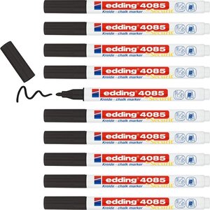 Marqueur Craie Liquide 4085 Noir Pointe Fine 1-2 mm x 10 EDDING