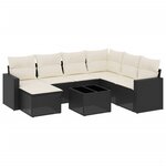 vidaXL Salon de jardin 8 Pièces avec coussins noir résine tressée