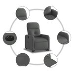 vidaXL Fauteuil inclinable électrique gris foncé tissu