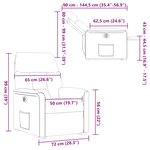 vidaXL Fauteuil inclinable électrique beige tissu microfibre