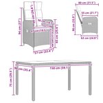 vidaXL Ensemble de repas extérieur 7 Pièces Beige et blanc crème