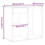 vidaXL Armoire à cosmétiques vieux bois 80x40x75 cm bois d'ingénierie