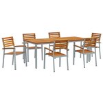 vidaXL Ensemble de salle à manger de jardin 7 pièces en bois d'acacia et métal