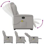 vidaXL Fauteuil de massage inclinable gris nuage tissu