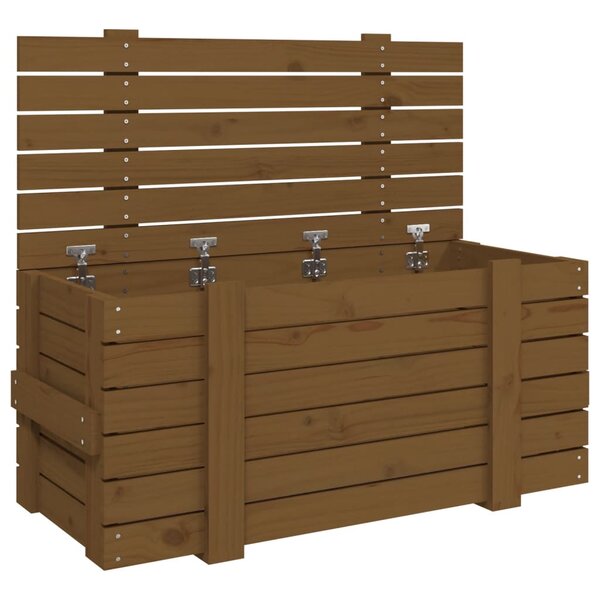 vidaXL Boîte de rangement Marron miel 91x40 5x42 cm Bois massif pin