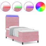 vidaXL Lit à ressorts avec matelas Rose 90 x 190 cm Velours