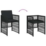 vidaXL Chaises de jardin lot de 4 avec coussins noir résine tressée
