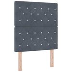 vidaXL Lit à ressort LED avec matelas Gris foncé 80 x 200 cm tissu