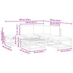 vidaXL Salon de jardin avec coussins 6 Pièces bois d'acacia solide