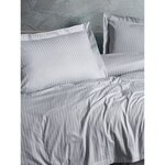 Parure de lit - housse de couette 220 x 240 + 2 taies d'oreiller 60 x 60 - Satiné coton - Gris