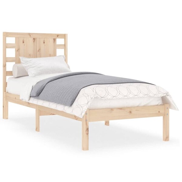vidaXL Cadre de lit bois massif 75x190 cm petit simple