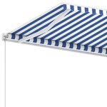 vidaXL Auvent manuel rétractable sur pied 400x300 cm Bleu et blanc