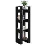 vidaXL Bibliothèque/Séparateur de pièce Noir 41x35x125 cm Pin massif