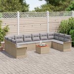 vidaXL Ensemble de canapé de jardin 11 Pièces Beige et Gris clair