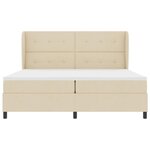 vidaXL Lit à ressorts avec matelas Crème 200 x 200 cm tissu