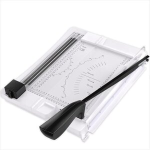 ACROPAQ Massicot Coupe-papier A4 10 pages à la fois- 3 têtes de coupe différents (droit  ondulé et perforé)- Sécurisé- Pliable- Règle marquée
