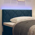 vidaXL Tête de lit avec des lumières à LED Réglable Bleu 100 cm tissu